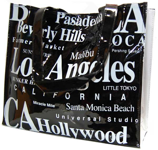 Los Angeles City B/W Letter Tote Bag, Large