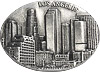 LA Downtown Skyscrapers - 3D Oval Magnet in Pewter