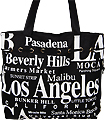 Los Angeles Canvas Tote Bag with Top Zipper, 14.5H