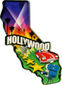Hollywood California State Map Acrylic Magnet - Large