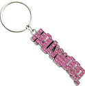 Hollywood Sign Metal Key Chain - Pink with Rhinestone