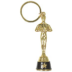 3D Gold Hollywood Award Trophy Key Chain