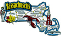 Massachusetts Map - Refrigerator Magnet