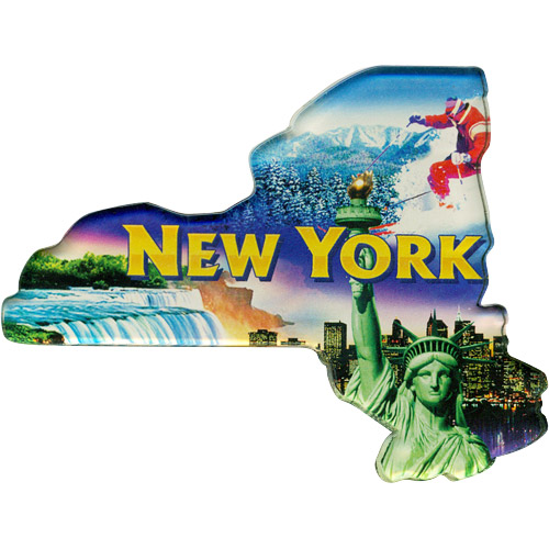 New York State Map Acrylic Magnet - Large