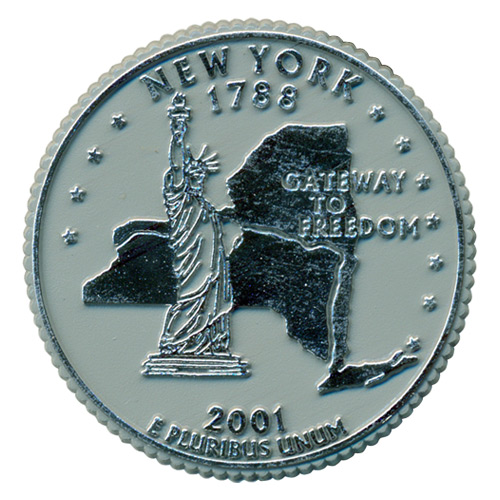 New York State Quarter Magnet - Rubber, 2.5D