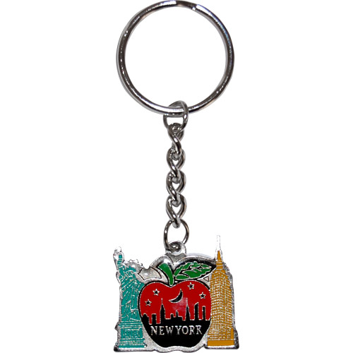 New York City Big Apple Metal Keychain