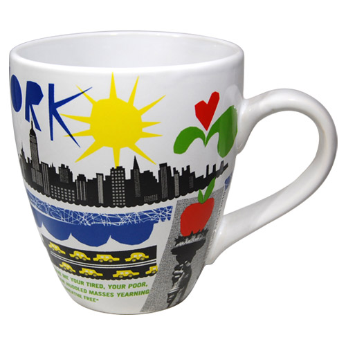 Large New York City Ceramic Souvenir Mug - NYC Harbor