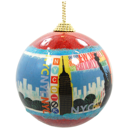 New York City Skyline, Red Ornament Ball, photo-1