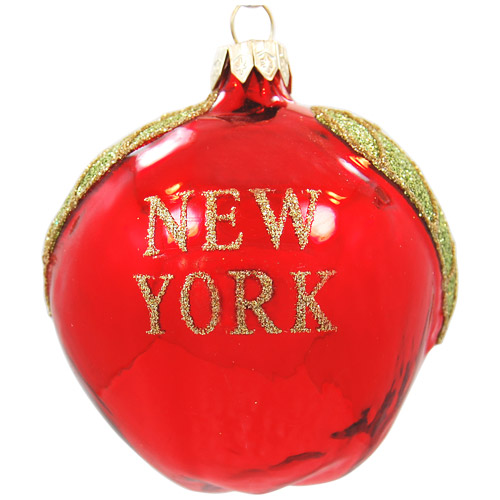 New York Apple Glass Ornament, photo main