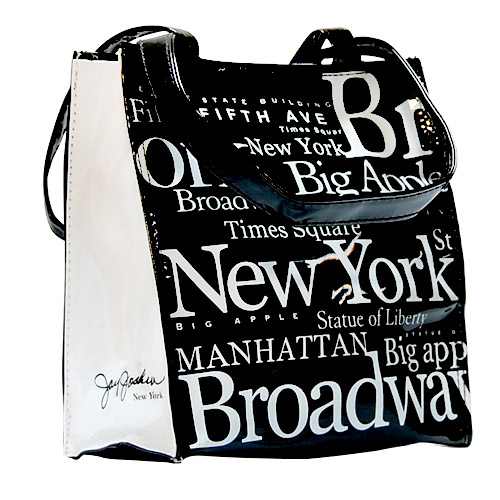 New York City B/W Letter Shopping Tote Bag, Small