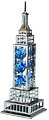 Empire State Building Crystal Statue, Blue/Silver, 5H