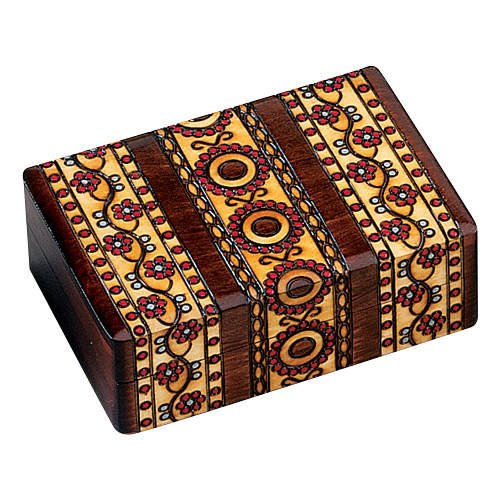 Carved Wood Box - Ornate Ribbon, 6