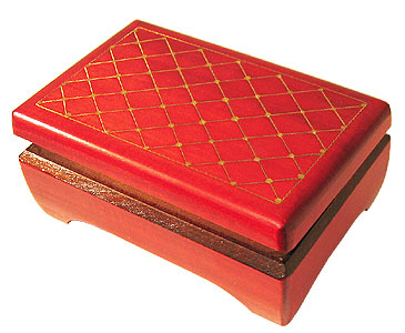 Wooden Polish Box - Brass Inlay Jewelry Box, 5.75