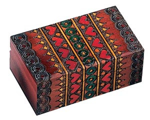 Carved Wood Box - Ornate Trunk Box, 4.75L