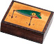 Wood Box for Fishing, Carved with Fishing Lures, 5.25L