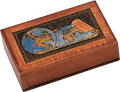 Wooden Polish Box - Large Globe & World Map Box, 8.25L
