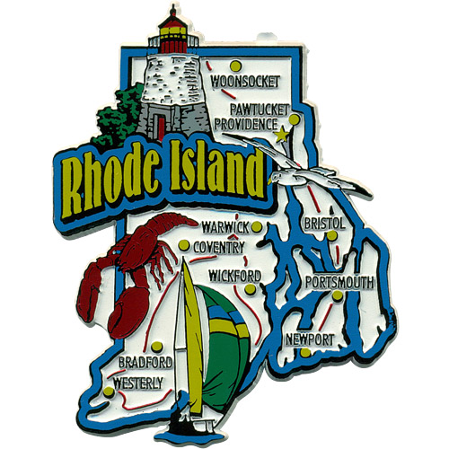 Rhode Island State Map - Large Refrigerator Magnet