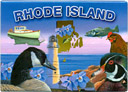 Rhode Island State Icons Souvenir Large Metal Magnet