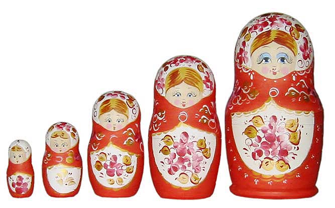 6 Doll Set 5 Nesting Dolls