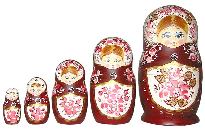 6 Doll Set 5 Nesting Dolls