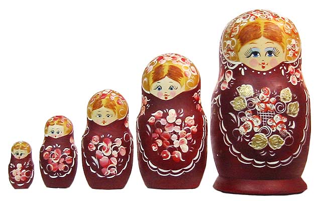 6 Doll Set 5 Nesting Dolls