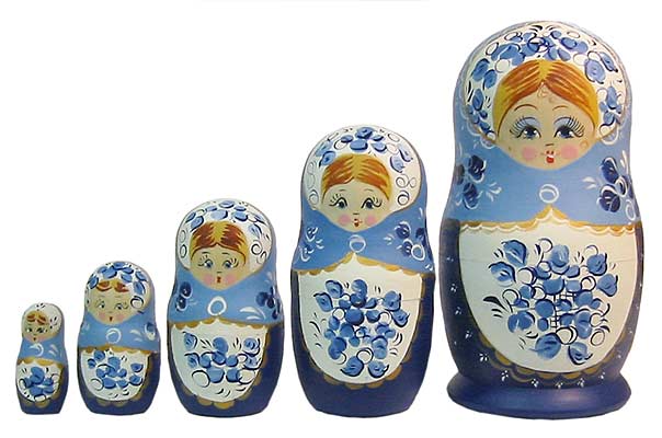 6 Doll Set 5 Nesting Dolls