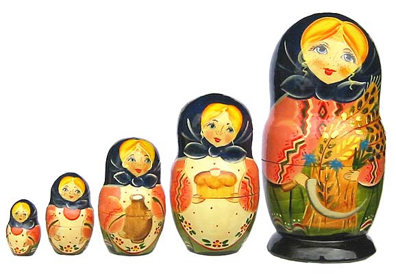 5.75 Doll Set 5 Nesting Dolls