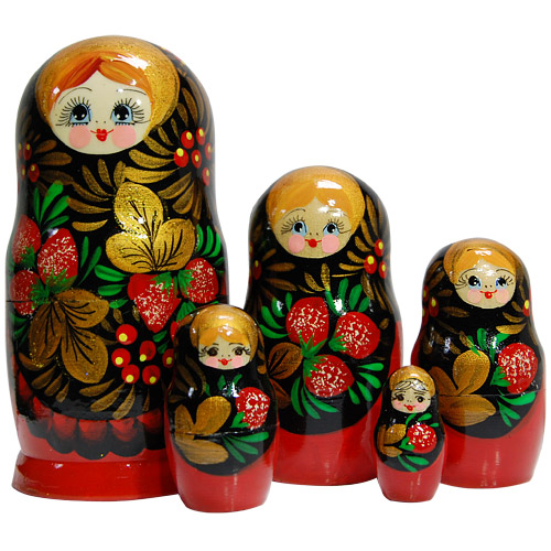 7 Doll Set - 5 Nesting Dolls