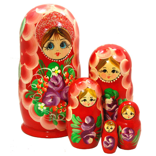 6 Doll Set 5 Nesting Dolls