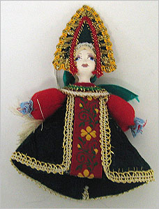 Russian Doll Ornament - Assorted Green Skirt