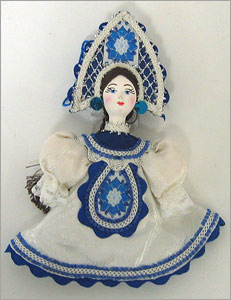 Russian Doll Ornament - Assorted White Skirt