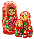 6 Doll Set 5 Nesting Dolls