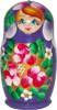3.75 Miniature Russian Doll Set - 5 Nesting Dolls, Purple