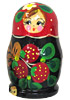 3.75 Miniature Russian Doll Set - 5 Nesting Dolls, Black