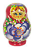 3 Miniature Russian Doll Set - 5 Nesting Dolls, Red