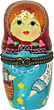 3.5 Porcelain Hinged Box Nesting Doll, Magenta