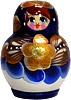 3 Miniature Russian Doll Set - 5 Nesting Dolls