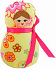 Russian Doll Decorative Plush Ornament - Yellow