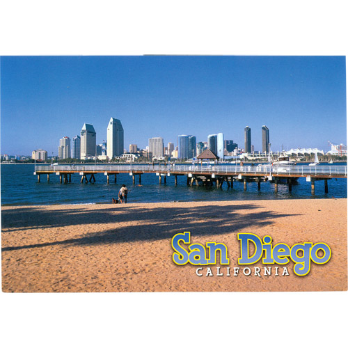 San Diego Skyline Postcard, 4.5L x 6.5W