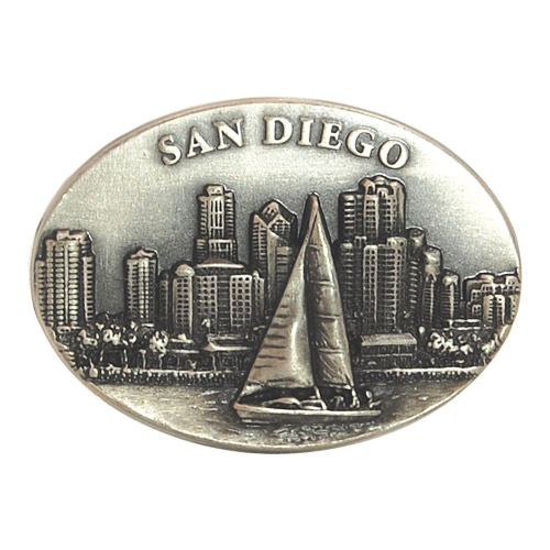 Pewter Magnet - San Diego Downtown Skyscrapers
