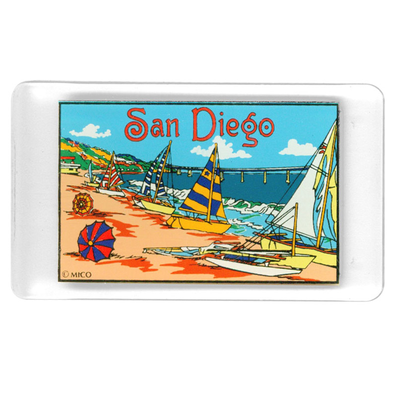 San Diego beach and ocean souvenir fridge magnet