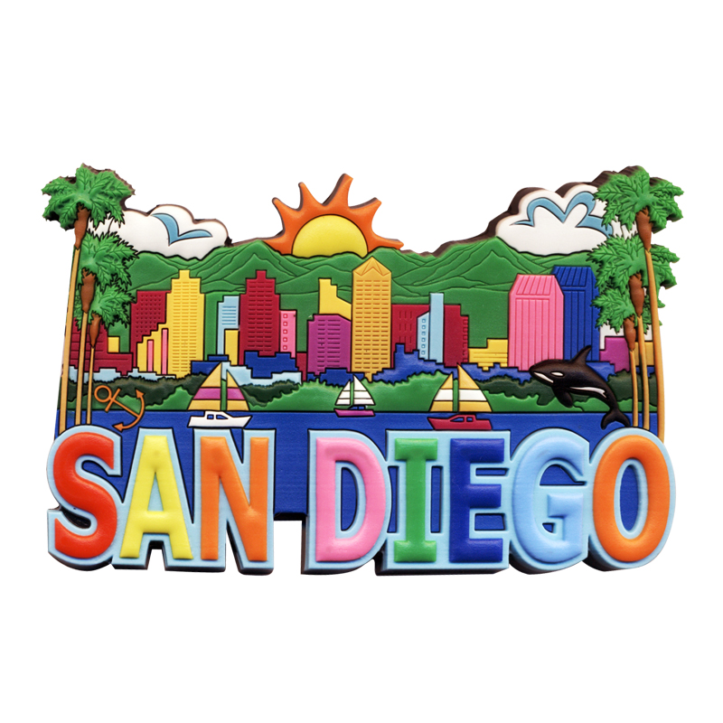 San Diego Harbor PVC Fridge Magnet