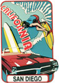 San Diego Souvenir Magnet - Fun Surfing