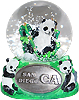 San Diego California Panda Bear Snow Globe, 45mm
