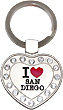 I Love San Diego Keychain with Rhinestones