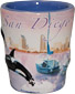 San Diego Waterfront Whales Souvenir Ceramic Shot Glass