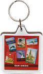 San Diego Souvenir Collage Acrylic Key Chain