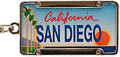 San Diego License Plate Key Chain