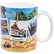 San Diego Souvenir Mug, Polaroid with Color