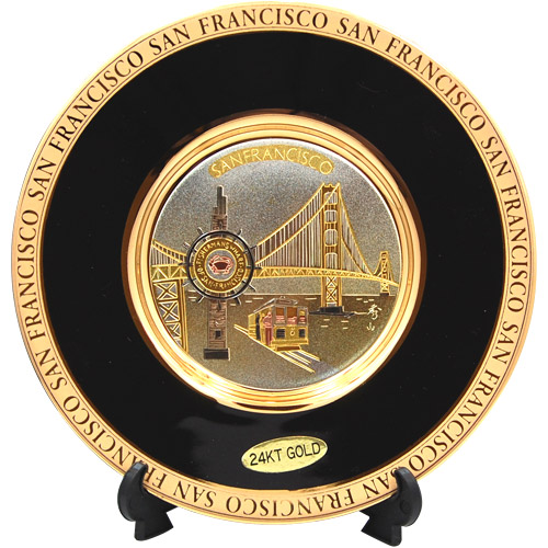 San Francisco Chokin Plate in Black, 6D